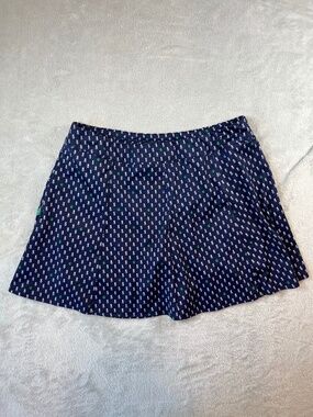 RLX Ralph Lauren Navy Pineapple Golf Skort sz LG Country Club Classic Attire